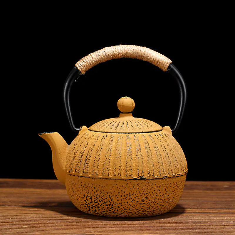 Pumpkin Cast Iron Japanese Teapot
