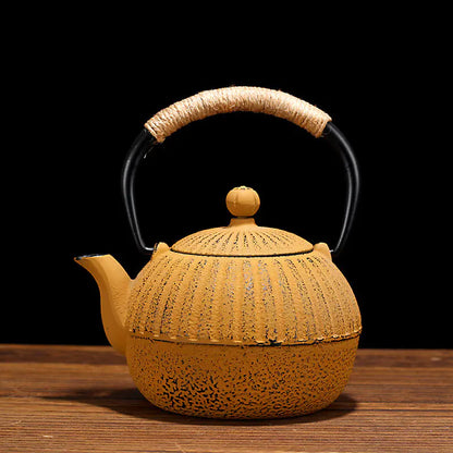Pumpkin Cast Iron Japanese Teapot